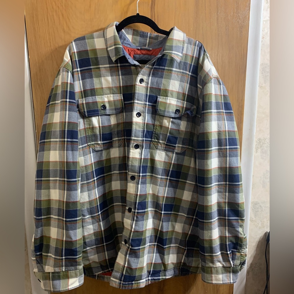 L.L. Bean Men's Blue and Green Plaid Button-Down Shirt
